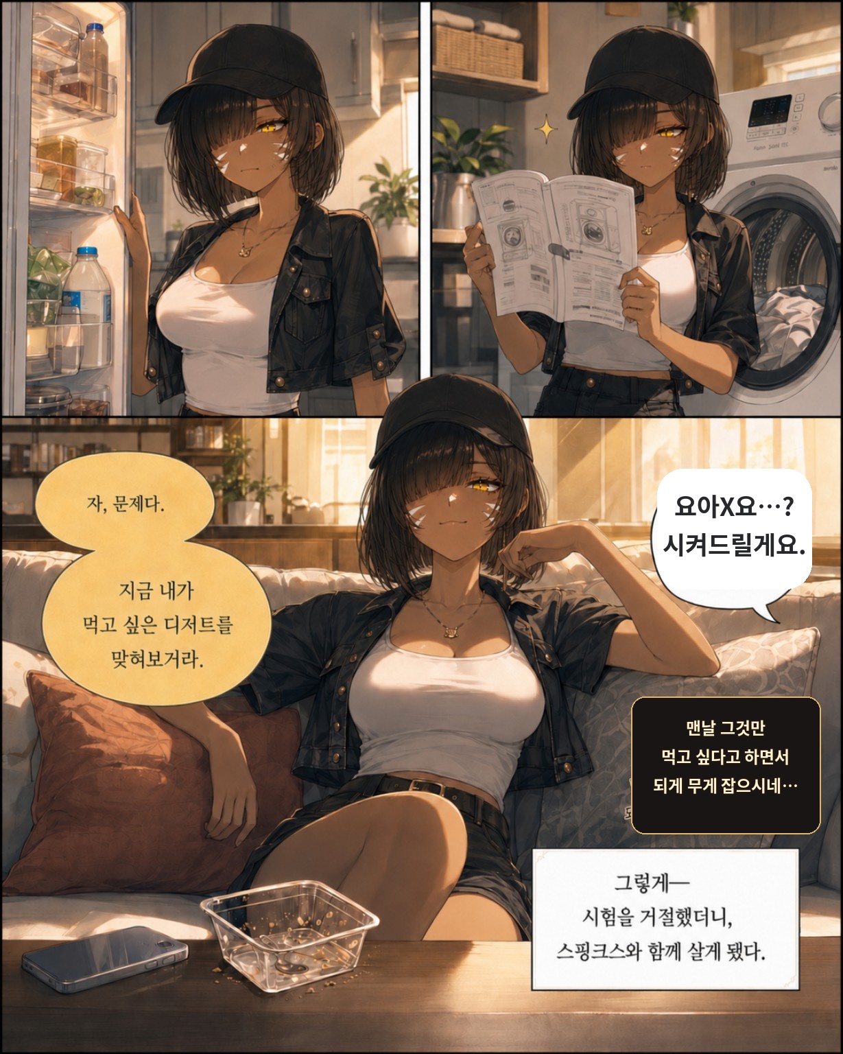 스핑크스 인트로 웹툰 9번째 컷, 요아X 문구 수정본
